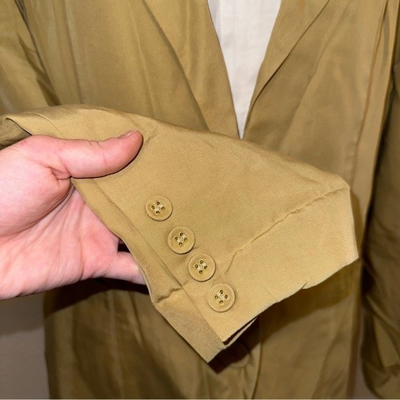 NWT Anthro Mon Renn Leone Khaki Notch Collar Long Sleeve Blazer Jacket XXL - Picture 7 of 17